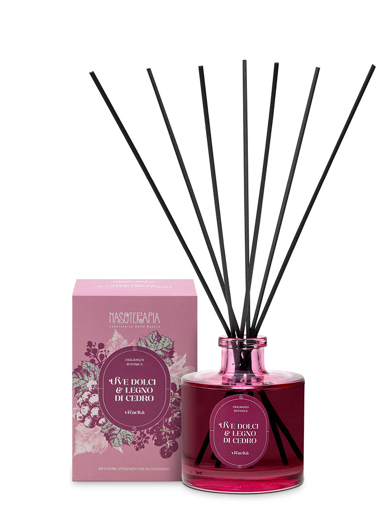 Nasoterapia Diffusore Bastoncini Uve Dolci Legno di Cedro 500 ml