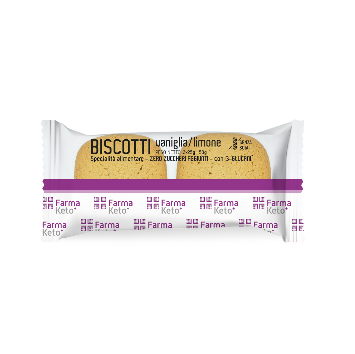 Farmaketo Biscotti Vaniglia Limone 2 Pezzi Da 25 G