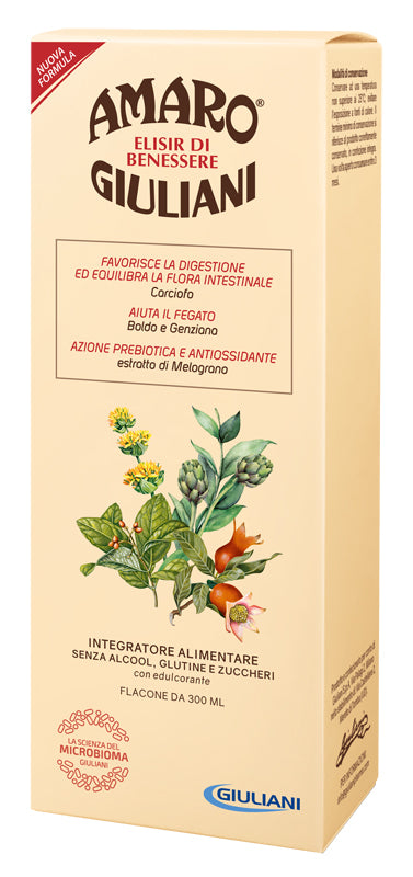 Amaro Medicinale Amaro Giuliani Elisir Benessere 300 Ml Nuova Formula