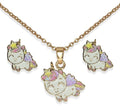 Sanico Bjs016 Parure Happy Unicorn Gold Plated