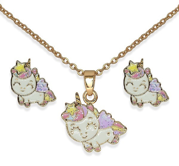 Sanico Bjs016 Parure Happy Unicorn Gold Plated