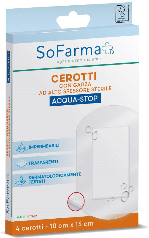 Cerotto Acquastop 10X15 Cm 4 Pezzi Sofarmapiu'