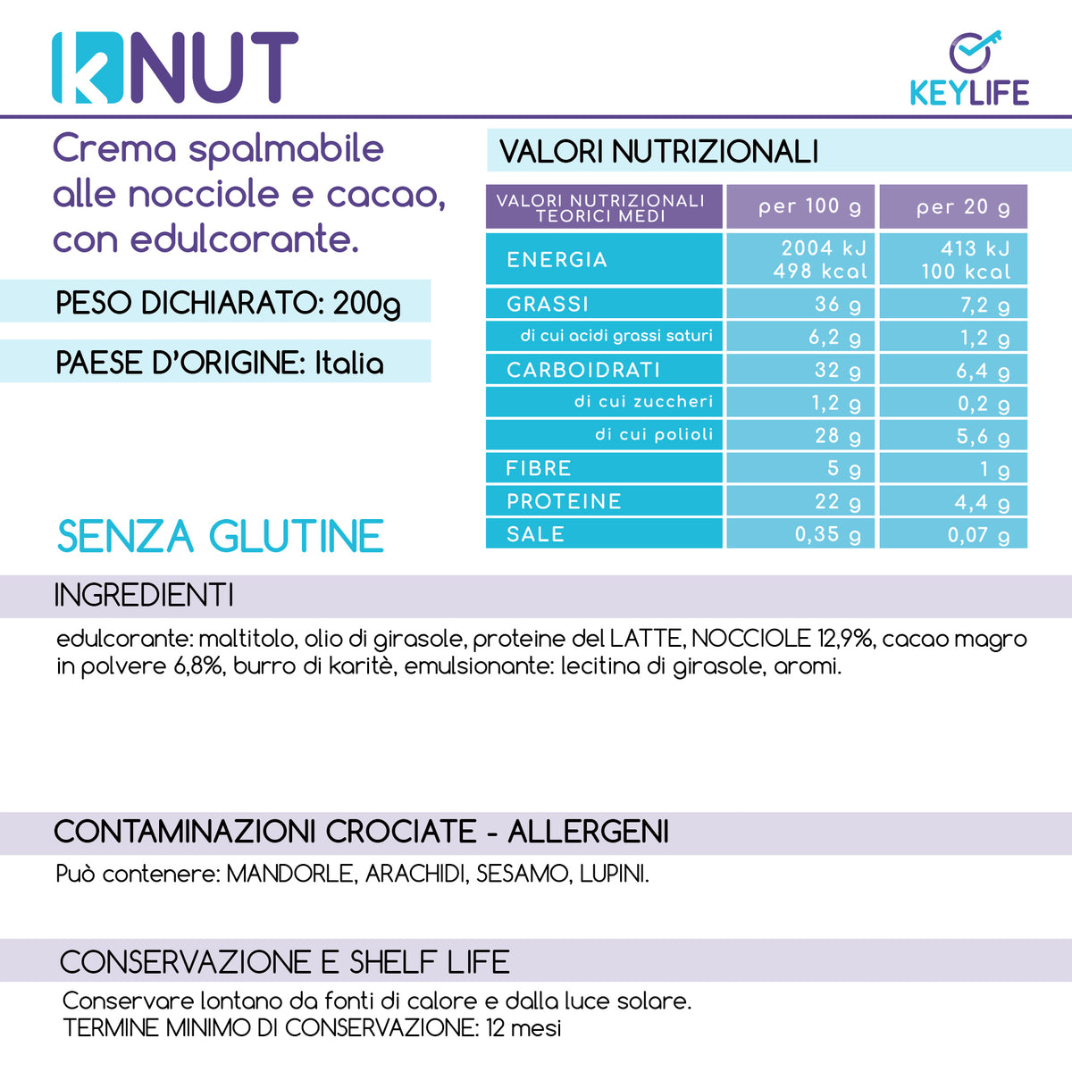 Keylife Knut Crema Spalmabile 200 G