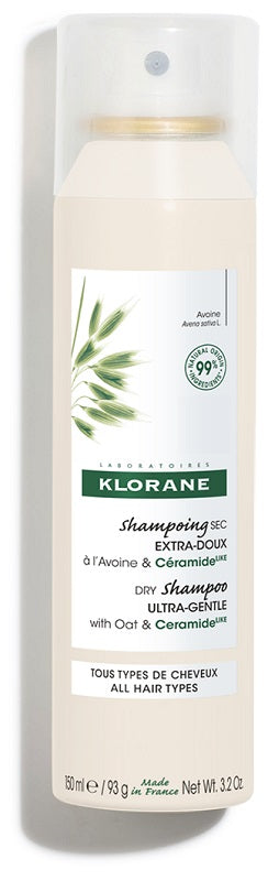 Klorane Shampoo Secco Extra Delicato Avena&Ceramide Tutti Itipi Di Capelli Spray 150 Ml
