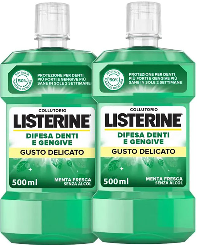 Listerine Denti & Gengive Gusto Delicato 2 X 500 Ml