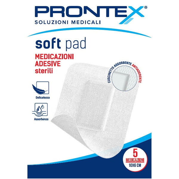 Safety Medicazione Adesiva Sterile Prontex Soft Pad 10X6 Cm 5 Pezzi