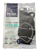 Musk Medikal Tekstil Plastik Musk Mascherina Ffp2 Musk021 Black 1 Pezzo