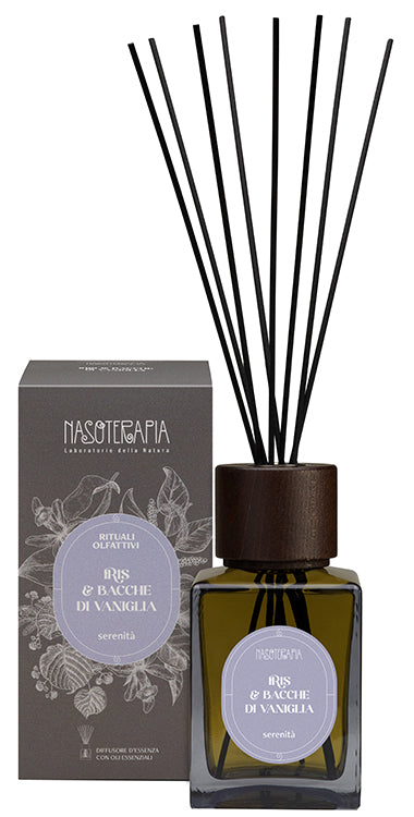 Hp Italia Nasoterapia Rituali Olfattivi Diffusore D'essenza con Oli Essenziali Iris & Bacche di Vaniglia 500 ml con Bast