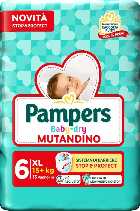 Pampers Baby Dry Pannolino Mutandina Extra Large Small Pack13 Pezzi