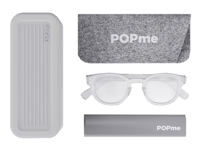 POPme Glasses Ice White +3