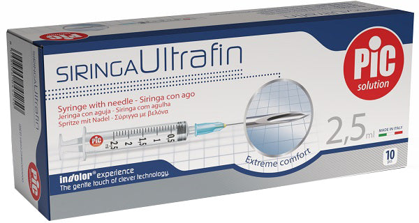 Pic Siringa Ultrafin 2,5 Ml Gauge 23 1/4 10 Pezzi