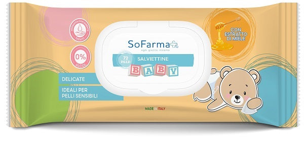 So.Farma.Morra Sofarmapiu' Salviettine Baby Miele 72 Pezzi