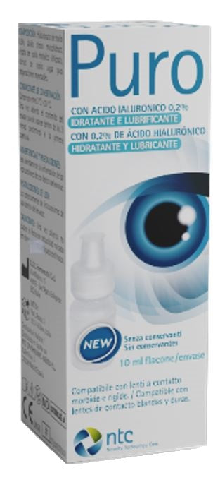 Ntc Soluzione Sterile Per Uso Oftalmico Puro Idratante E Lubrificante 0,2% Acido Ialuronico Senza Conservanti 10 Ml
