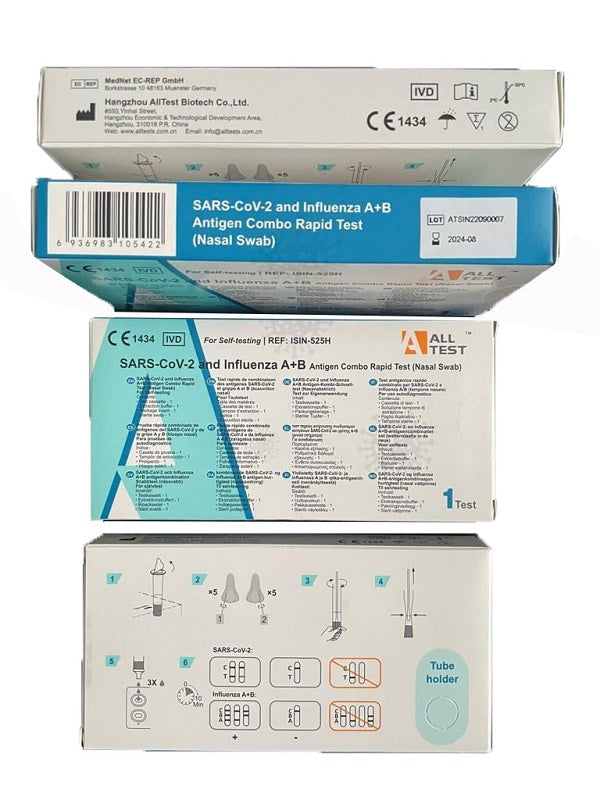 T Tex Test Antigenico Rapido Covid-19 Alltest Autodiagnostico Determinazione Qualitativa Antigeni Sars-Cov-2 E Influenza